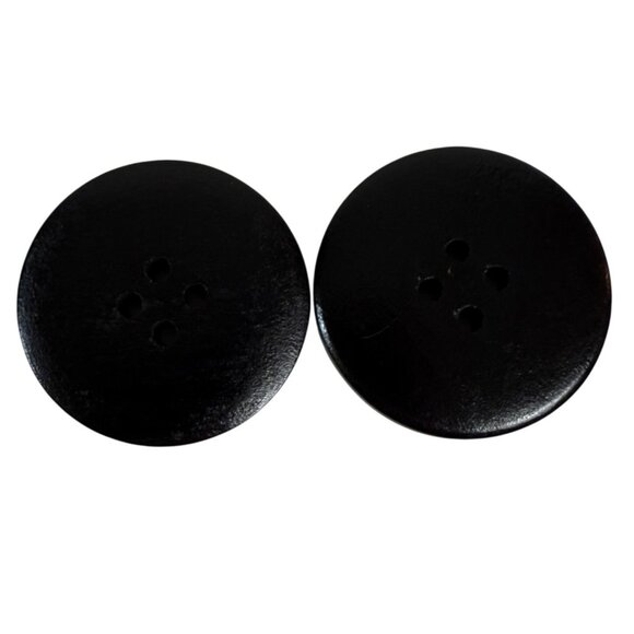UGG Black 4 Hole Replacement Buttons Set Of 2 Classic Accessory Shoe Repair - Picture 4 of 4